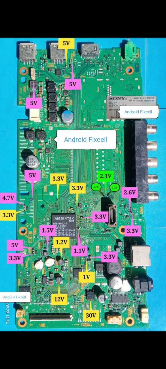 SONY 32R512D/32R562D/32R412D VOLTGE CHART