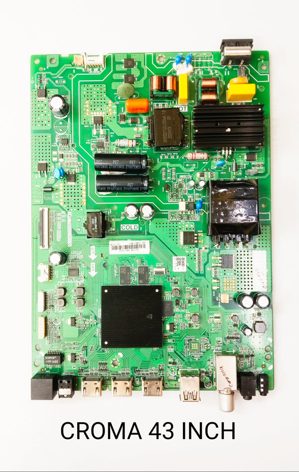 CROMA 43 INCH SMART LED TV MOTHERBOARD.P/N:-TPD.T962X3.PC752