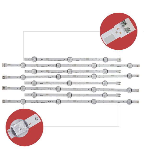 Samsung 43 inch TV for 7 Lamp 4+3 LED Backlight Strip ( 4 PCS SET )