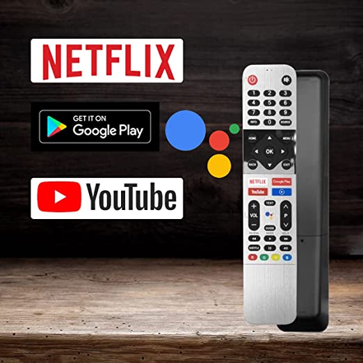 SKYWORTH TV Remote Control with Google Assistant, Bluetooth Voice Command skyworth Remote Android tv with Netflix YouTube Media Player and Google Play hot Keys. Pairing Must!