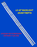 LG 43" BACKLIGHT 43UM7780PTA 3PCS/SET LED TV BACKLIGHT LED BEADS 11 PAR STRIP