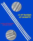 LG 43" BACKLIGHT 43UK6360PTE 7 LED 3 PCS STRIP