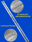 32" BACKLIGHT NRK-320DA22-05-2W 6 LED 2 STRIP