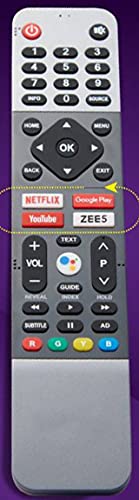 Motorola Netflix & Google Remote Control with Voice Assistant & Google Assistant 4K LED Smart TV 4A Remote Control (32"/43") Motorola LED Bluetooth Remote.