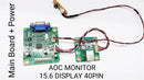 AOC MONITOR MOTHERBOARD & POWER SUPPLY. 15.6 INCH DISPLAY 40 PIN