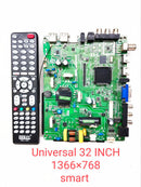 UNIVERSAL 32 Inch SMART LED TV MOTHERBOARD. P/N:- TP.MS358.PB802 . (1366*768)