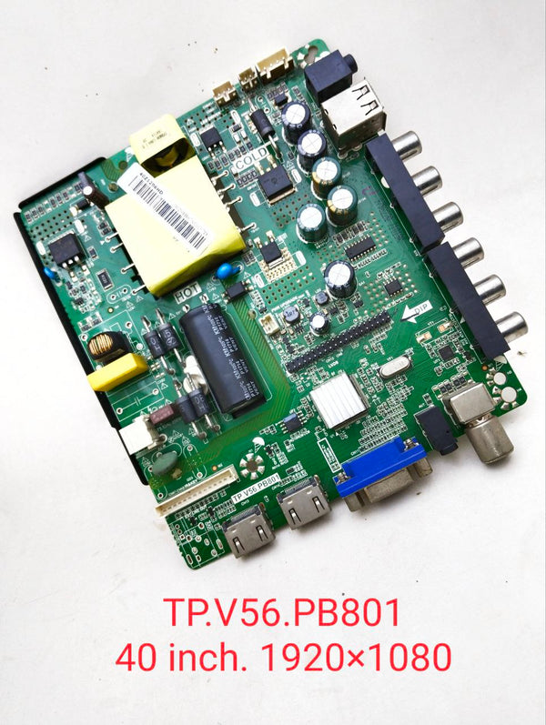 UNIVERSAL 40 INCH LED TV MOTHERBOARD. PART NO- TP.V56.PB801