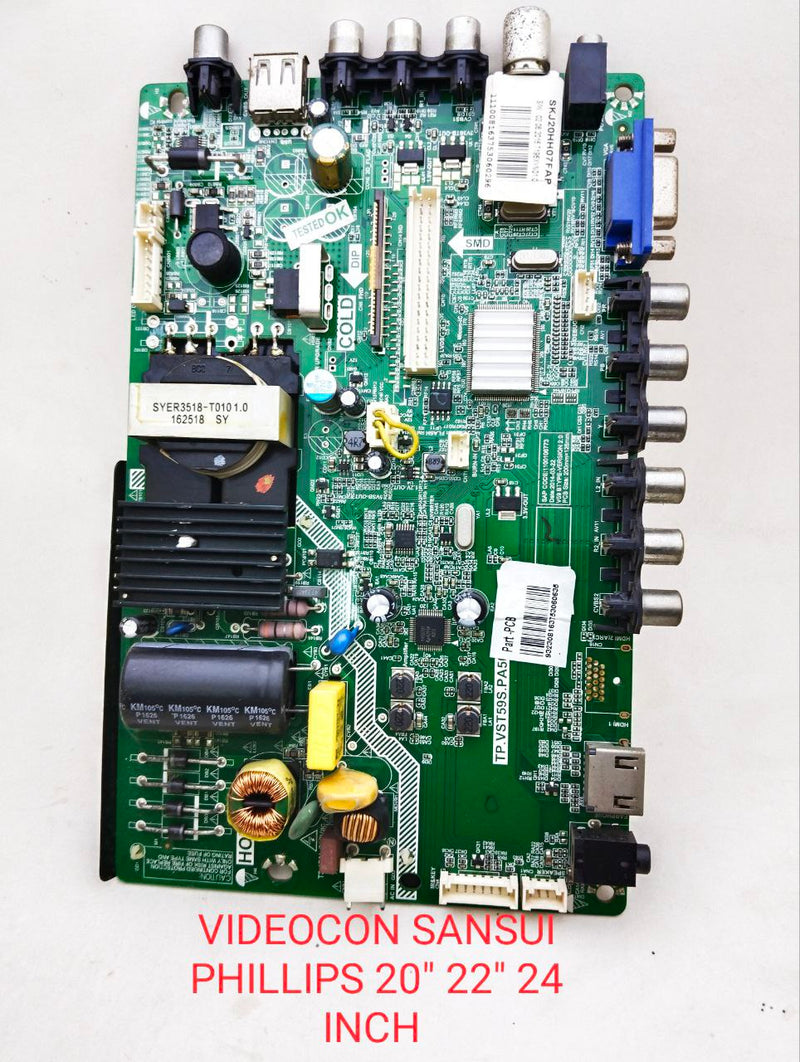 VIDEOCON SANSUI; PHILIPS (20'' 24'' 22'') INCH LED TV MOTHERBOARD