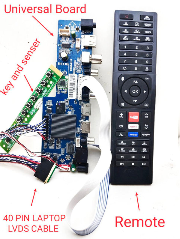 368 1.5 SMART CARD (56U11TYPE) 512MB / 1GB RAM 8GB STORAGE UNIVERSAL SMART BOARD WITH 40 PIN LAPTOP LVDS CABLE