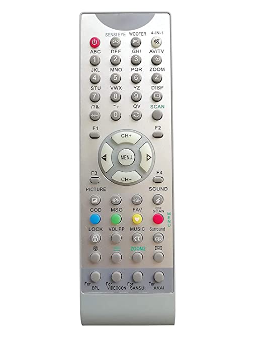 AKAI UN10 LX366 BVSA 4in1 CRT TV Remote Controlle for VIDEOCON SANSUI AKAI BPL