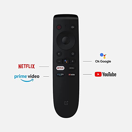 oneplus Remote Bluetooth Voice Command Remote   | 1+ Android TV Remote | one plus tv Remote with Netflix YouTube Prime Video and Google Assistant Hot Keys - Pairing Must