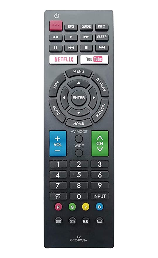 SHARP Remote Control for Smart LED/LCD/Ultra HD TV Remote Control Model: GB234WJSA (Netflix & YouTube Function)