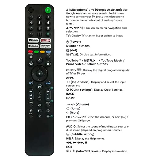 SONY TV Remotes Bluetooth Voice Command  RMF-TX520p  A80J X80J X85J X90J X95J RMF-TX520P series with many hotkeys