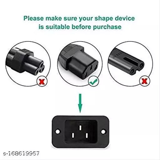 1.5 Meter 250 Volts 3 Pin Computer Power Cable Cord for Desktops PC and Printers/Monitor