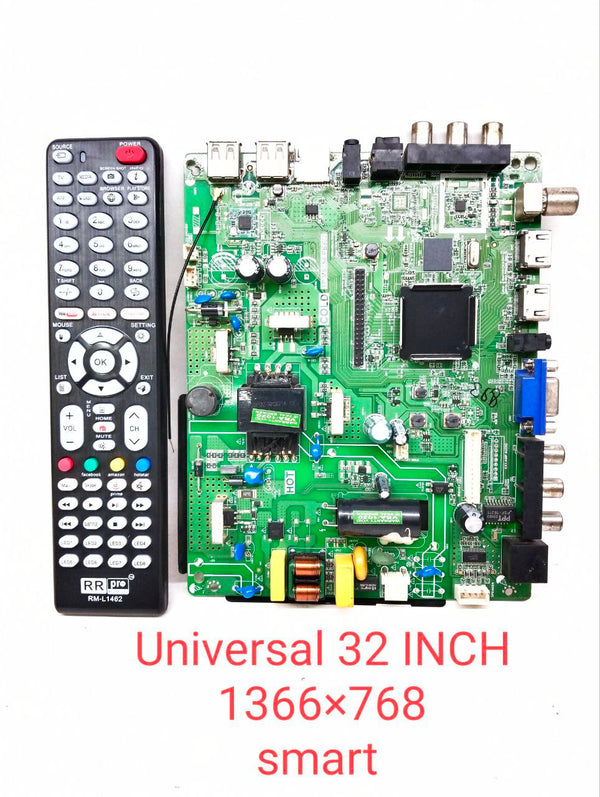 UNIVERSAL 32 Inch SMART LED TV MOTHERBOARD. P/N:- TP.MS358.PB802 . (1366*768)