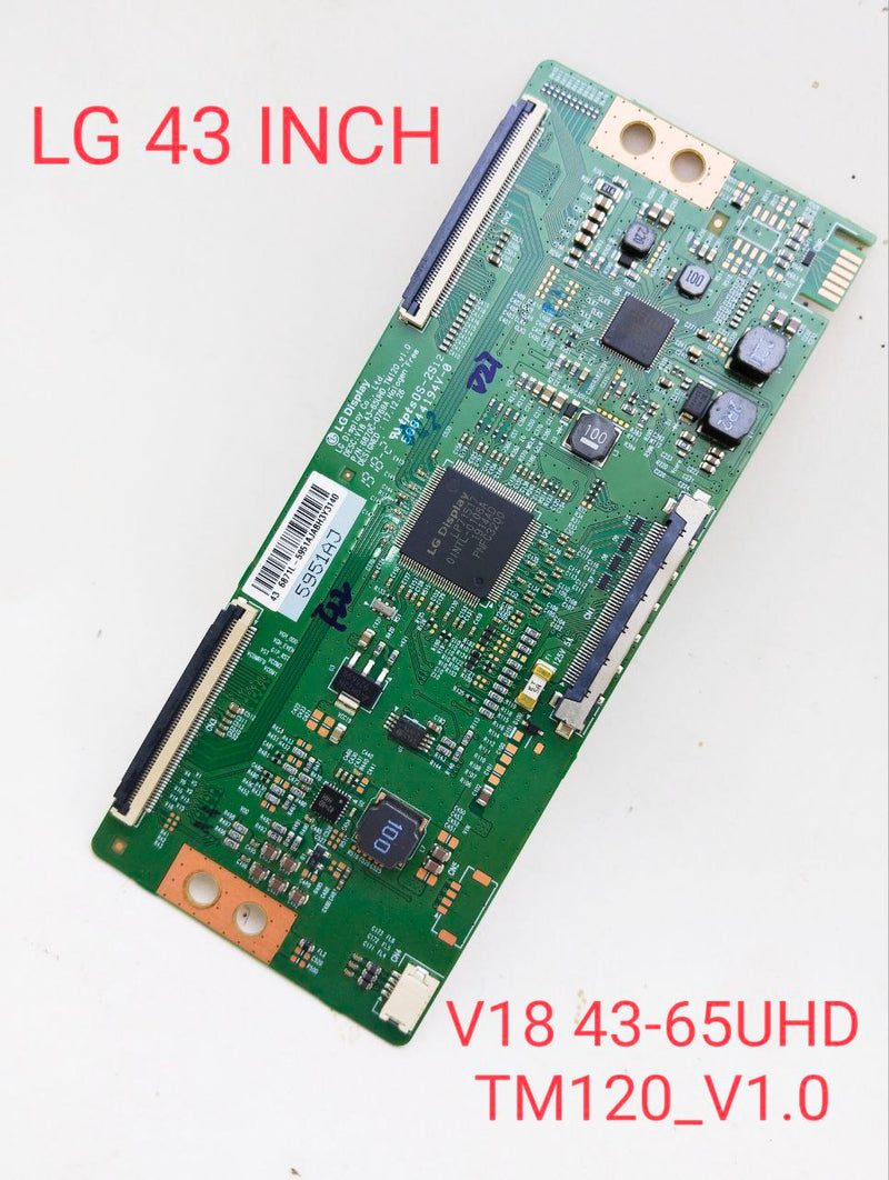 LG 43 INCH T-CON BOARD. MODEL- V18 43-65UHD TM120_V1.0 . P/N: 6870C-0769A